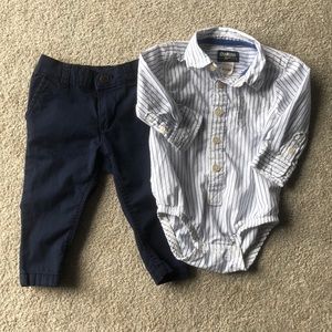 OshKosh baby boy 9-12M button down shirt and pants